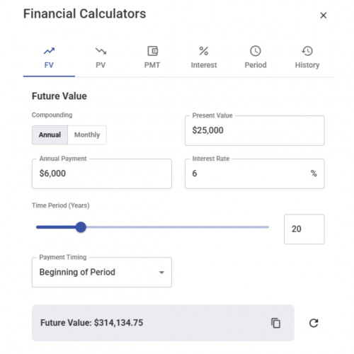Financial Calculators - FV