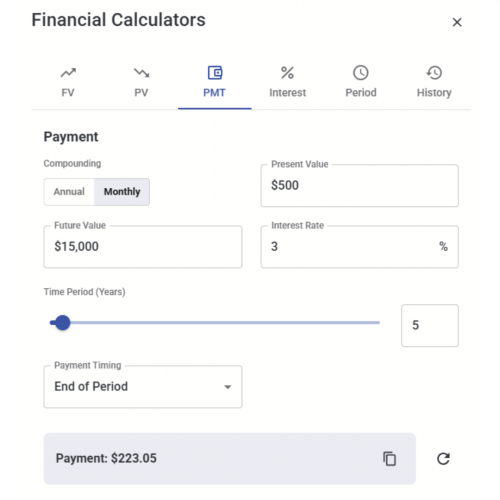 Financial Calculators - PMT