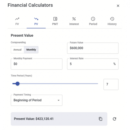 Financial Calculators - PV