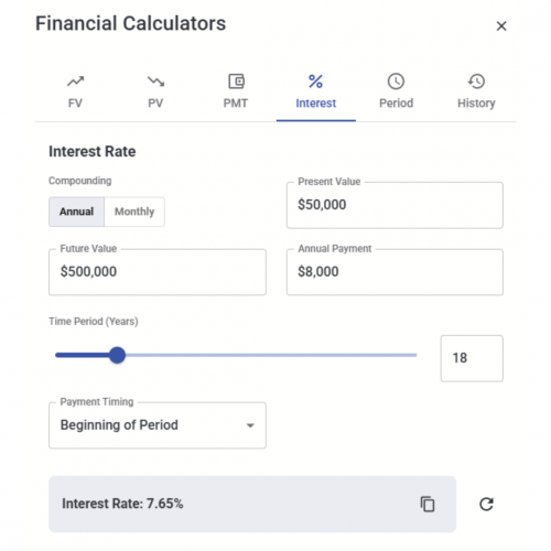 Financial Calculators - interest